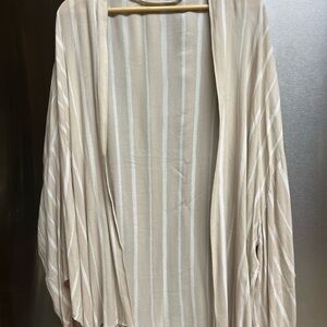 Indah Cream and White Striped kimono